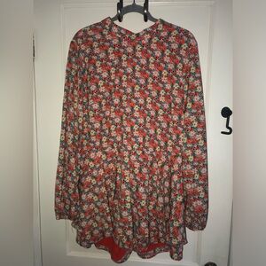 Long sleeved, floral romper XL